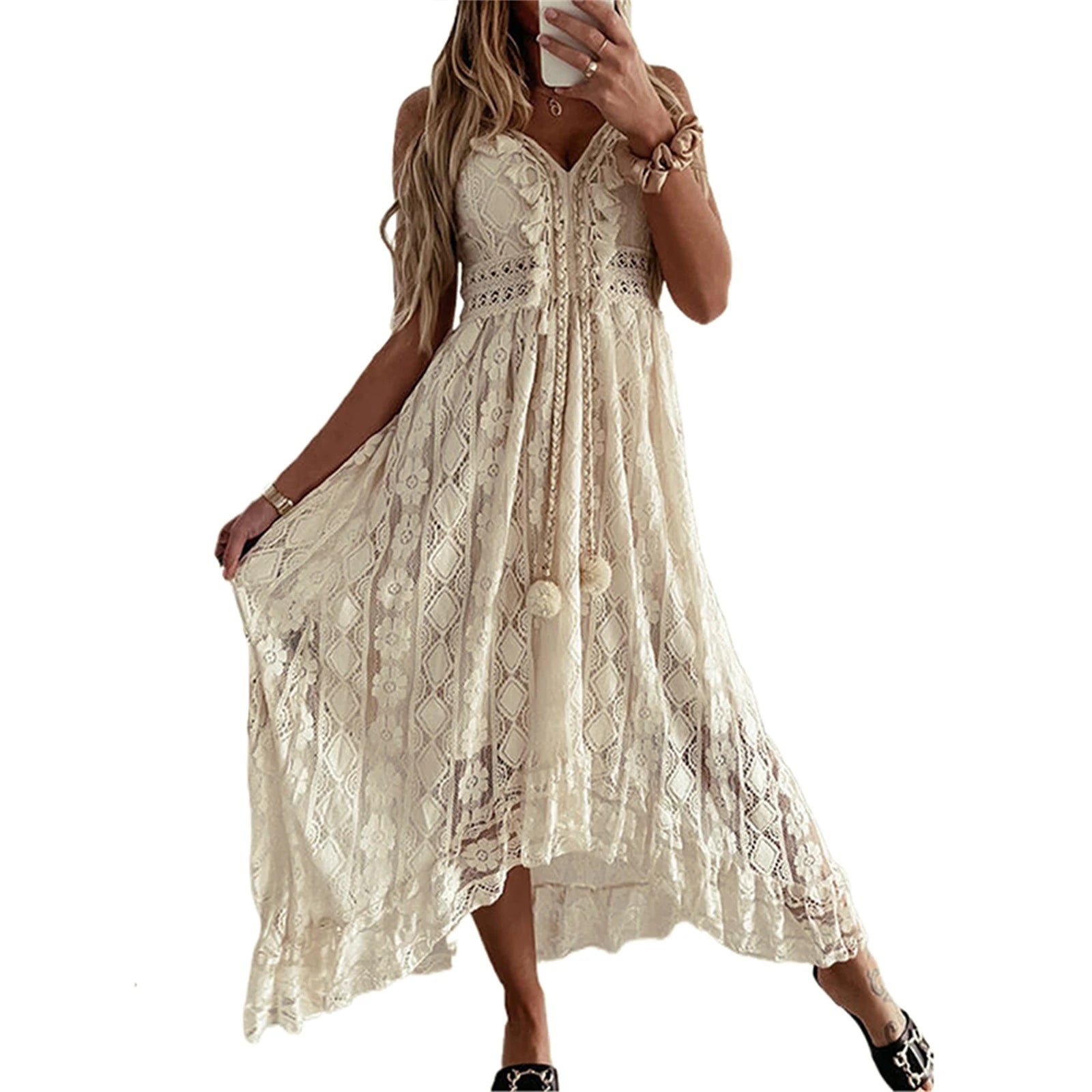 Summer White Dress For Woman 2025 Trendy Casual Beachwear Cover-ups Outfits New Boho Hippie Chic Long Maxi Dresses Elegant Party