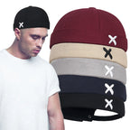 Men Hip Hop Hats Vintage Beanie Hat Summer Adjustable Landlord Hat Trendy Streetwear Docker Cap Women men Brimless Skullies Cap