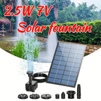 2.5W Solar Fountain Split Design with 6 Fountains and 4-foot Water Pipes for Outdoor Garden Solar Fountain Water Pump Decoration