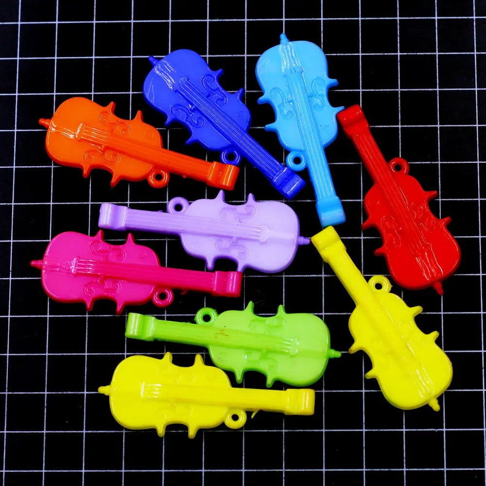 Pendants Guitar Musical Acrylic Mixed Colorful For Charms Necklace Jewelry DIY Making Finding 55x22mm