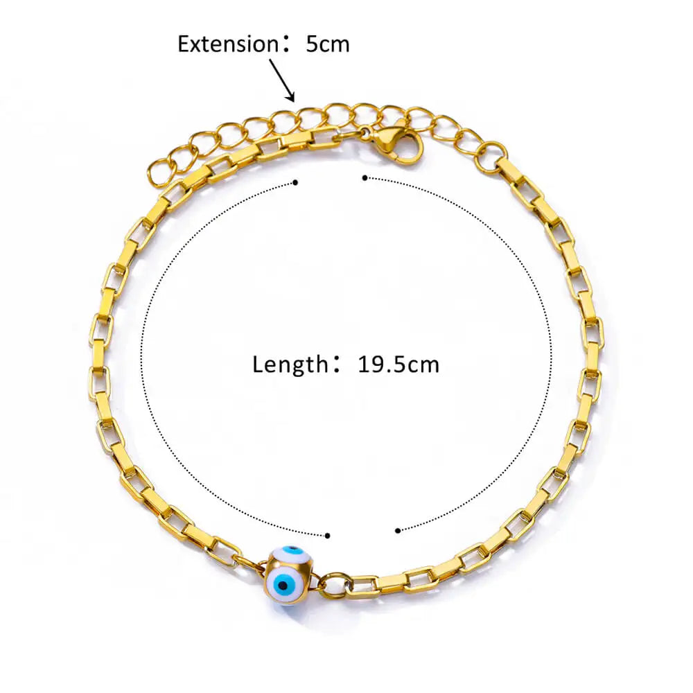 Anklets For Women Stainless Steel Anklets Stone Beade Anklet Boho Leg Bracelets Jewelry Summer Beach Accessories