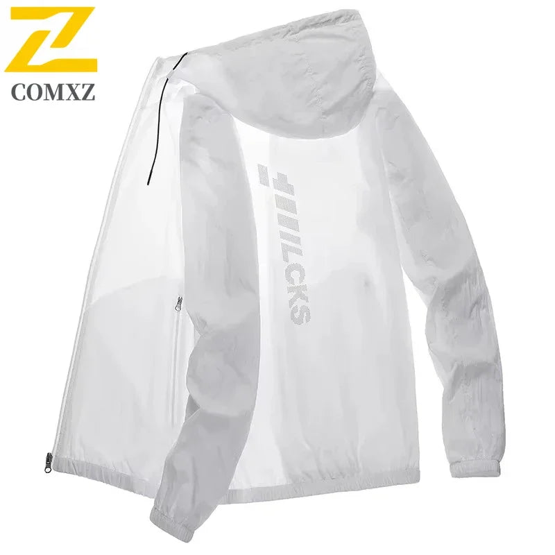 Summer Lightweight Jacket Men's Casual Quick-drying Breathable UV Sunscreen Hooded Coat Men Fishing Ultra-thin Skin Windbreaker