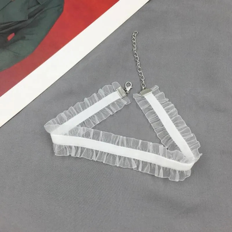 Short Lace Choker Nekclace for Women Girl Black White Color Fashion Romantic Necklace Gift for Party Wholesale Neck Jewelry