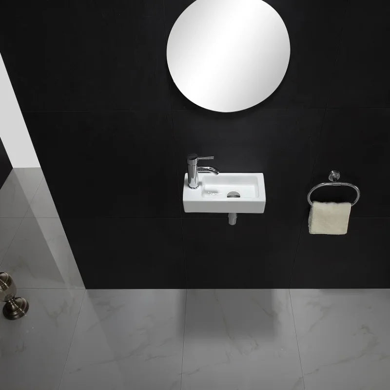 Bathroom Mini Wall-mounted Wash Basin Balcony Ultra-narrow Ceramic Bathroom Sink Family Bedroom Wall-mounted Wash Basin