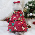 Pet Dresses Pet Cat Dress Clothes Christmas Dog Dress Dog Slip Dress ，Coat Dress Red Skirt Costume Pet Cat Warm Dress Bow Skirt Pet Costume