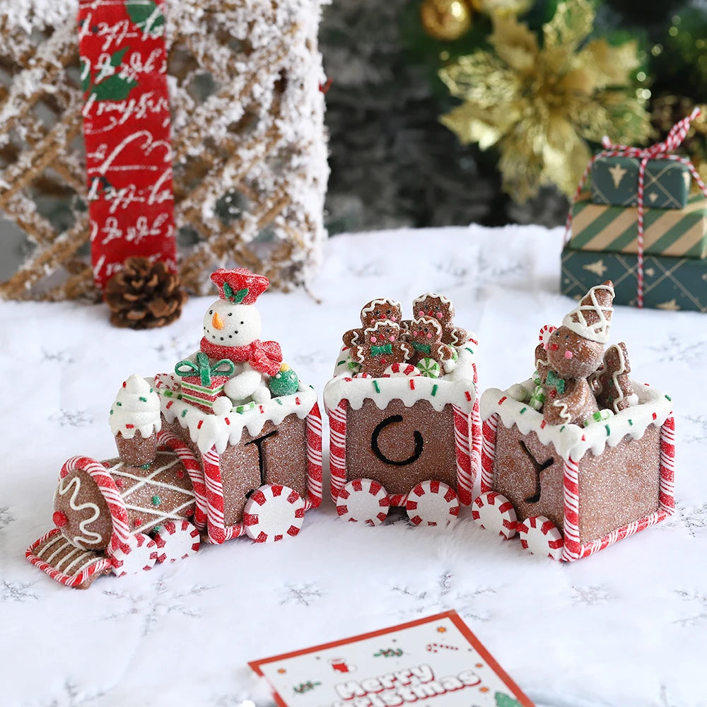 Christmas Ornaments Snowman Gingerbread Man Ice Cream Candy Train Christmas New Year Home Decoration Xmas Kids Gift Noel Navidad