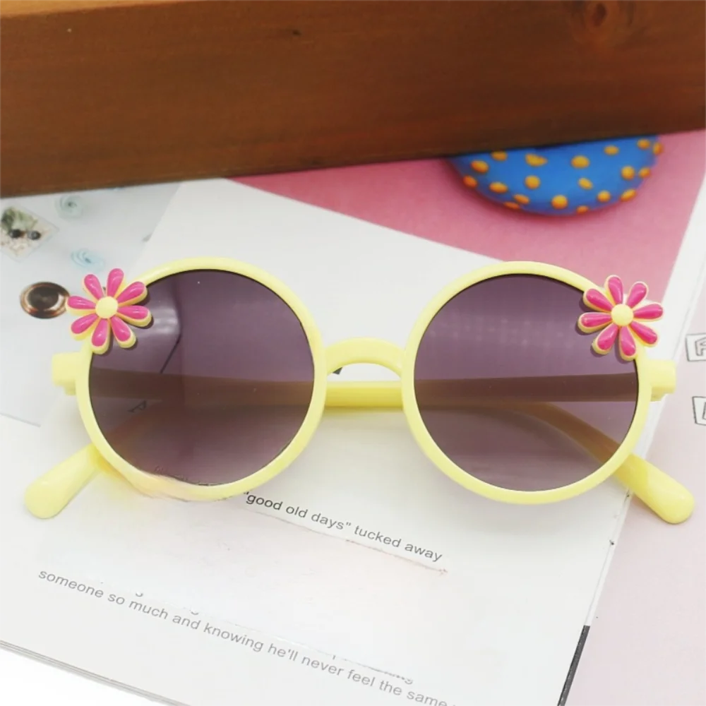 Shades Flower Sunglasses Kid Sunglasses Anti Radiation Glass Blocking Sunglasses Round Frame Eyewear Children Eyeglass Travel