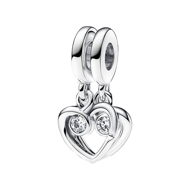 Valentine's Day 925 Silver Love Heart Flower Charm Mother Balloon Mom Bead Lock You Dangle Fit Original Bracelet Jewelry Pendant