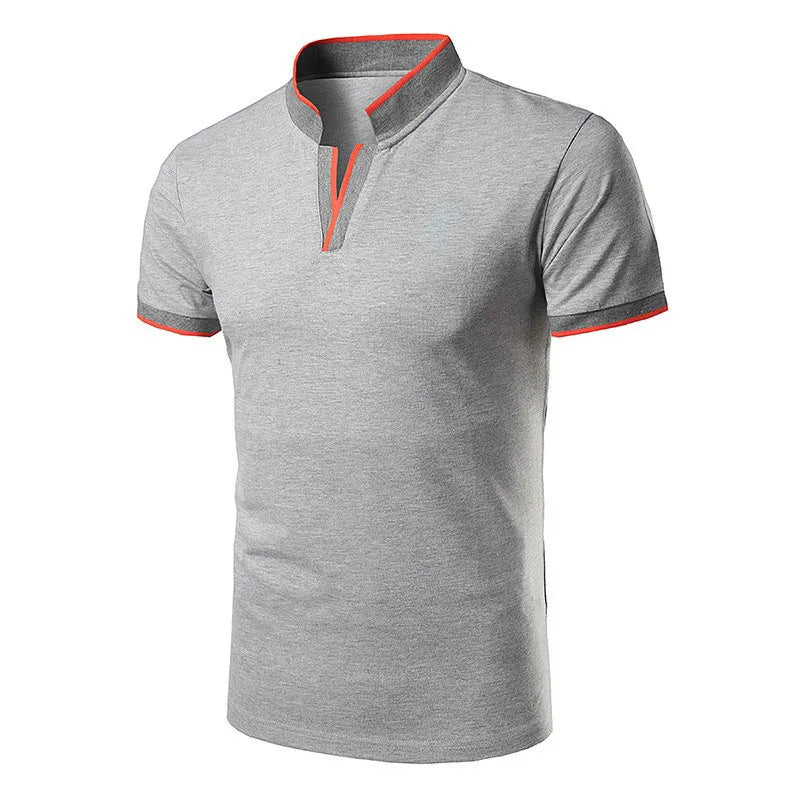 European And American Men's Fashionable And Casual Polo Shirt, Lapel Short Sleeved Men's T-shirt Top