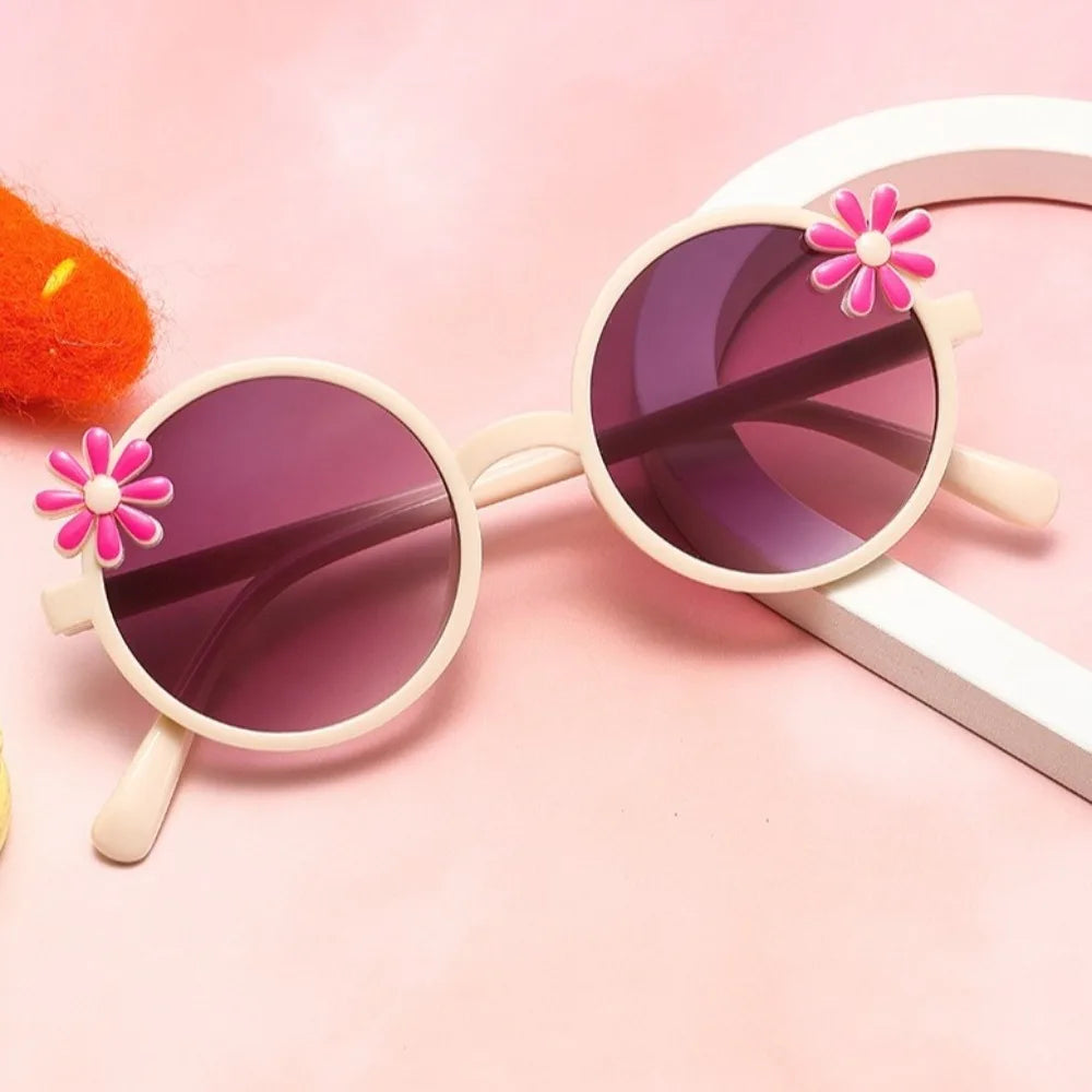 Shades Flower Sunglasses Anti Radiation Glass Kid Sunglasses Blocking Sunglasses Round Frame Sun Protection Children Eyeglass