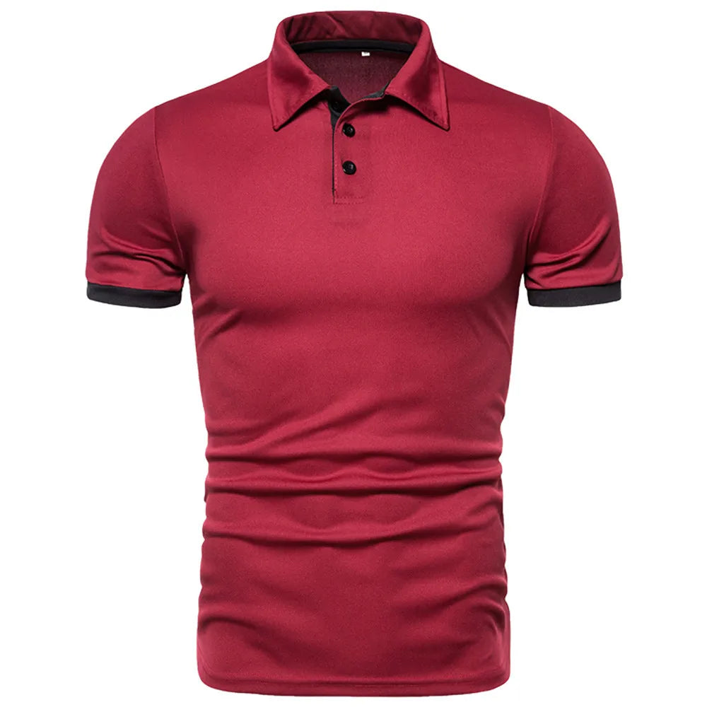 2025 New Mens Polo Shirts Solid Color Short Sleeve Men Polo Shirt Leisure Lapel Man Polo Shirt For Male Tops Shirts