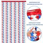 4th of July Decorations Red White Blue Star Tinsel Foil Fringe Curtains Independence Day Photo Booth Backdrop Patriotic Party