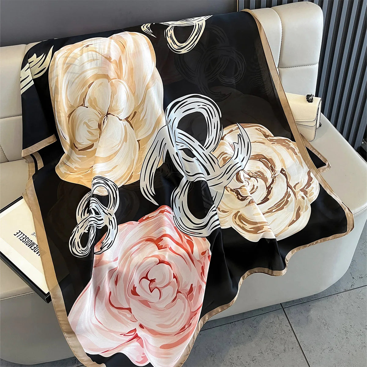 New Women Scarves Spring Summer Autumn Luxury Print Thin Light Satin Scarf Fashion Wrap Shawls 55 Colors Elegant Bandana Poncho