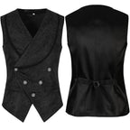 2025 New European and American Men's Ruffled Vest - Medieval Steampunk Victorian Inner Top
