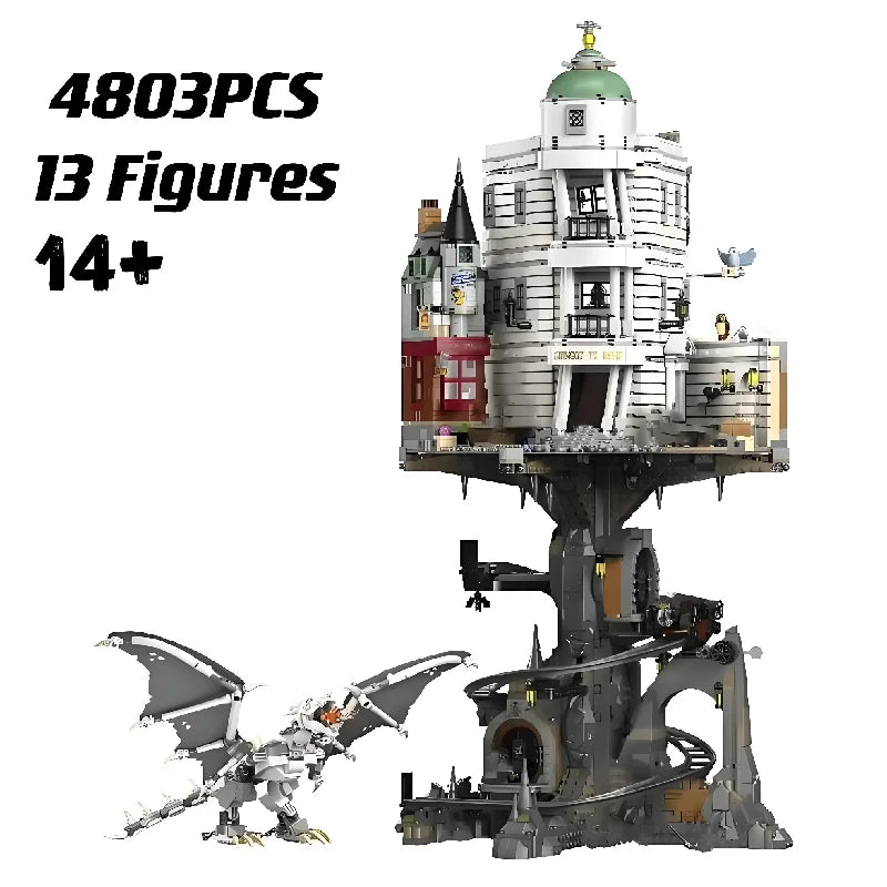 Christmas Promotion  4803pcs  FIT 76417 Gringotted Wizarding Bank Collectible Building Block Model Bricks Toys Birthday Gifts