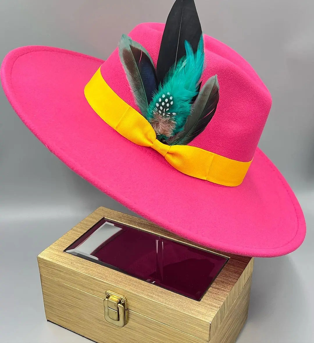 Fedoras 9.5cm Hat Bow Ribbon Feather Accessories Autumn and Winter Men's and Women's Hats Fashion Wide brimmed hats for women