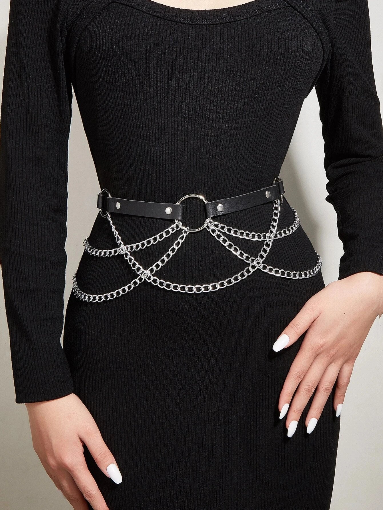 Women Fashion Belt Chain Street Style Belt With Chain Gothic harness chain bustier Harness Waist Belt Clothing Accessorie