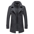 2024 Autumn/Winter Jackets for Men's Clothing Business Woolen Coats for Men Fashion Double Collar Cold Resistant