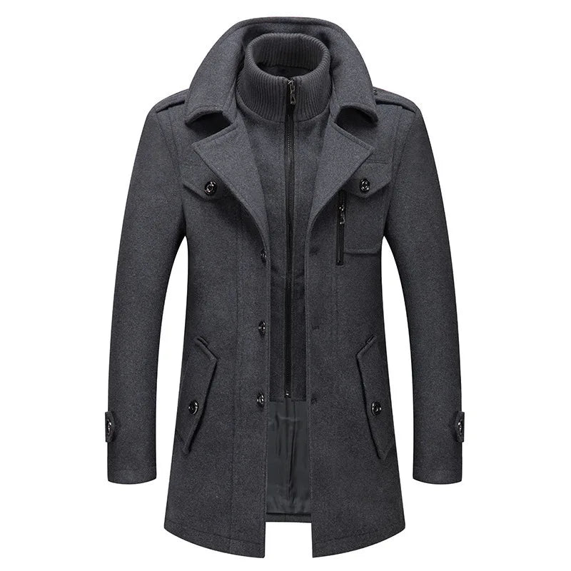 2024 Autumn/Winter Jackets for Men's Clothing Business Woolen Coats for Men Fashion Double Collar Cold Resistant