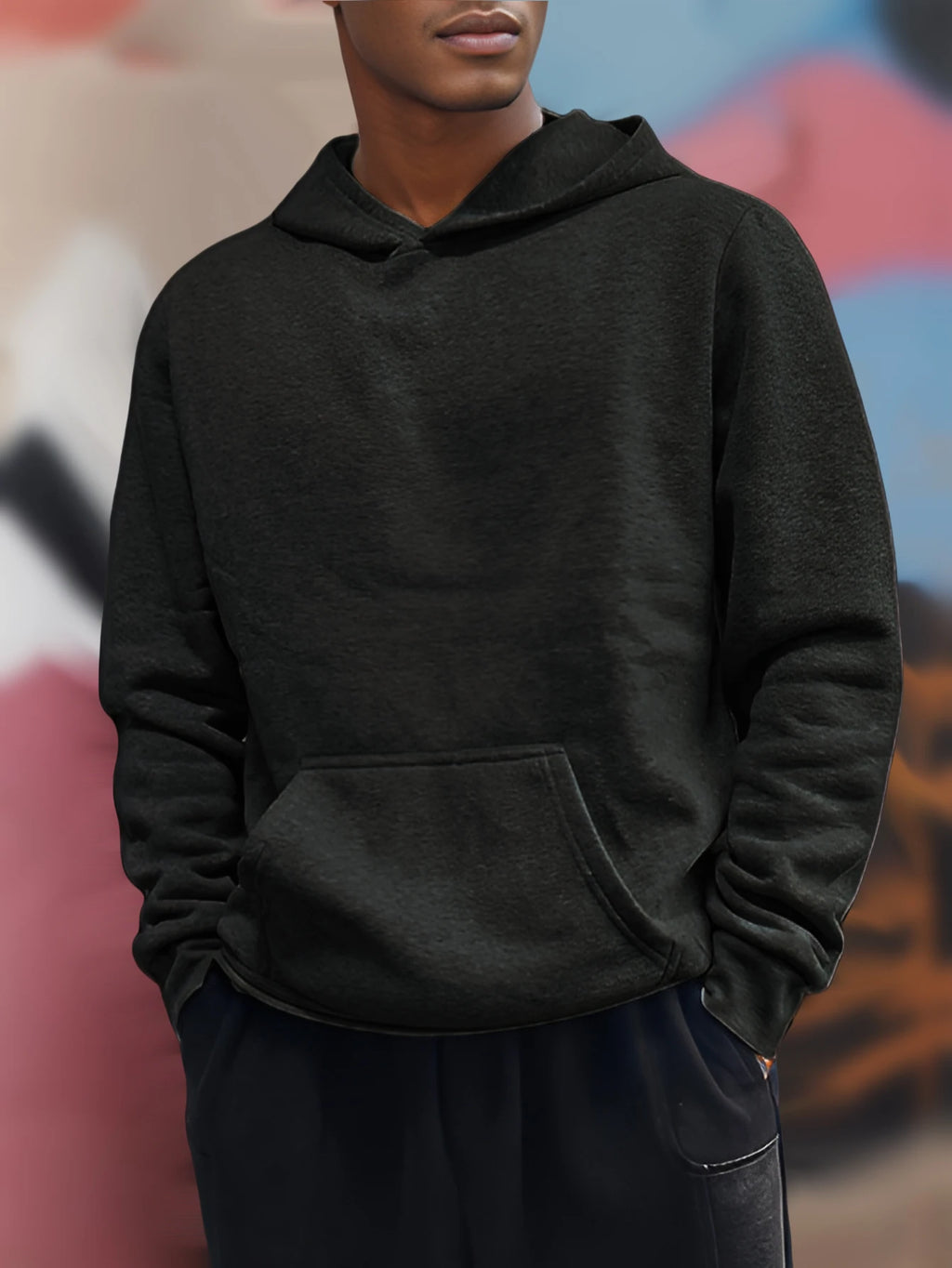 Men's Hoodie with Standard Fit, 3D Hood, Front Kangaroo Pocket, Clean Lines, Ideal for Casual & Commuting