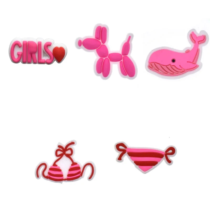 Pink Suitcase Shoe Charms for Crocs Accessories Sandals Men Clogs Pins Women Badges Girls Jeans Kids Decorations Buckle Shoes