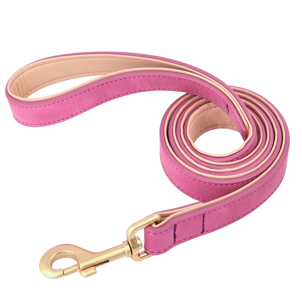 120cm Pet Leash Soft PU Leather Padded Handle Dogs Lead Leash for Dog Walking Training German Shepherd Golden Retriever