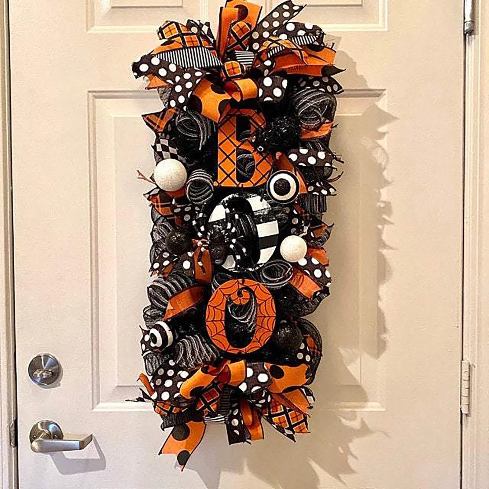 3D Halloween Swag Wreath Fall Wreath Outdoor Front Door Indoor Wall Decor Ornament, Creative Funny Halloween Door Decoration