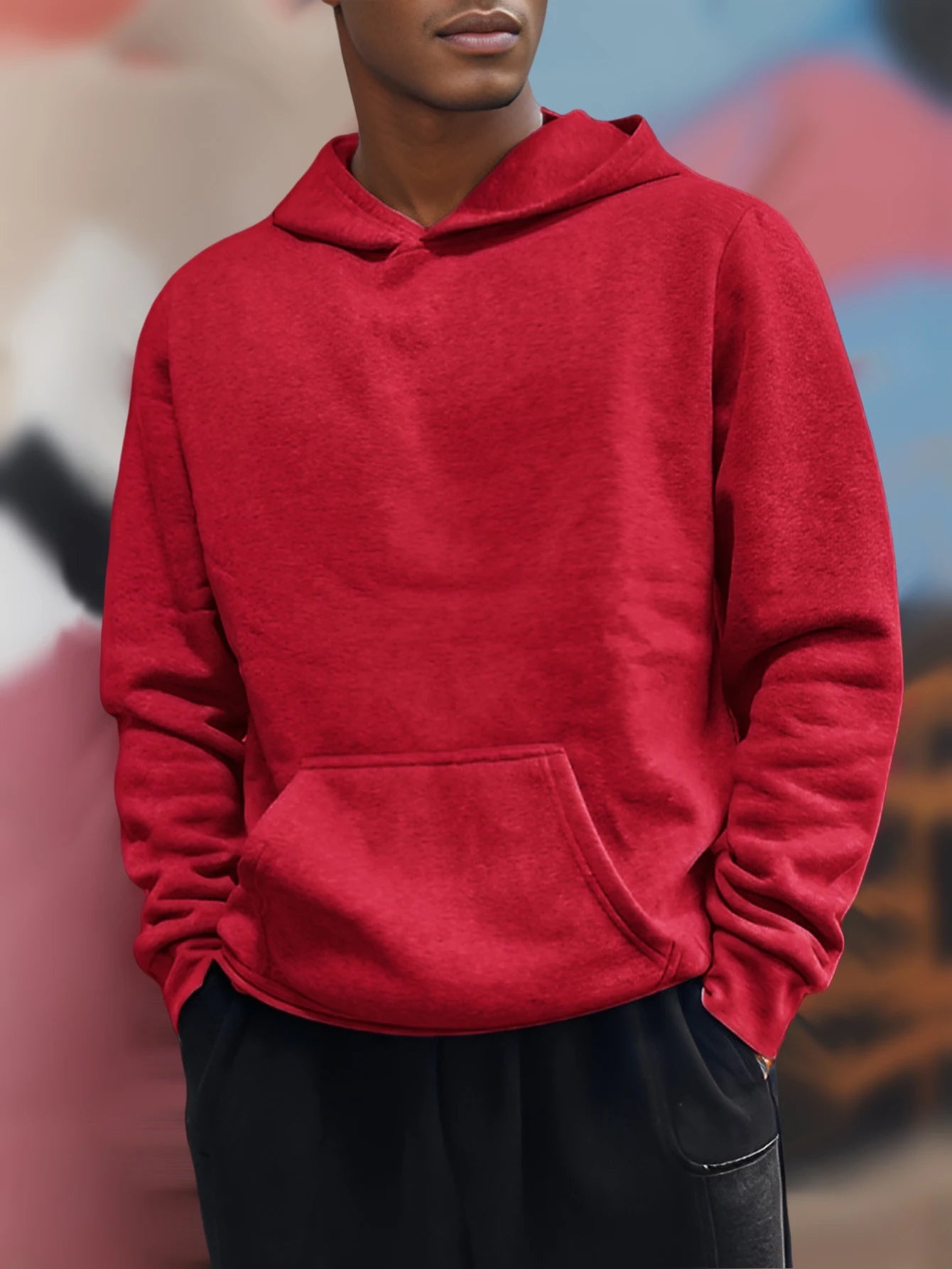 Men's Hoodie with Standard Fit, 3D Hood, Front Kangaroo Pocket, Clean Lines, Ideal for Casual & Commuting