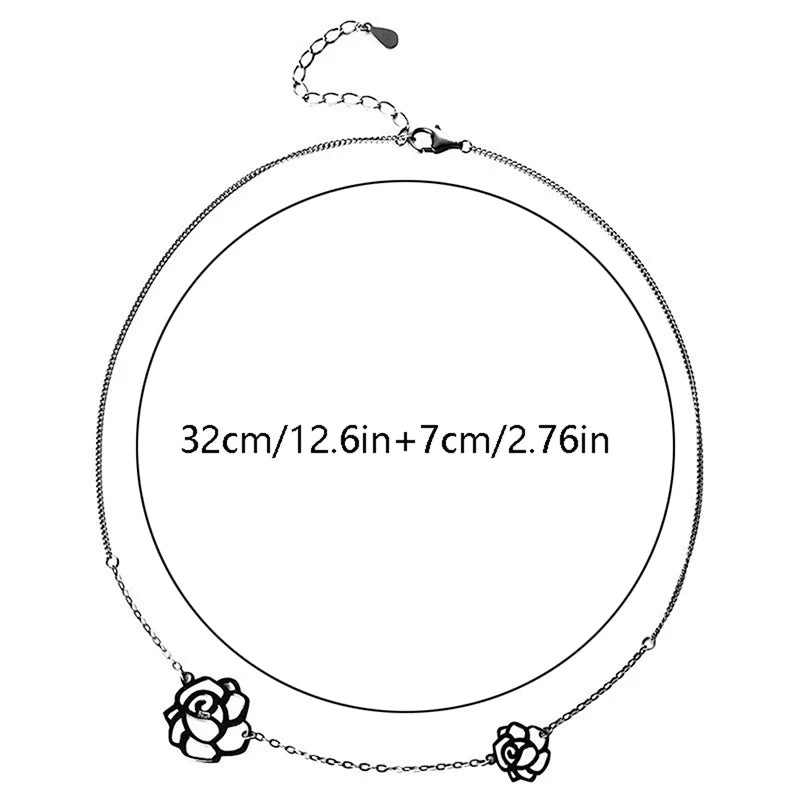 1PC Korean Chokers Necklaces Gothic Rose Short Necklace Neck Chains Choker CollaresParty Aesthetic Accessories Jewelry Gift