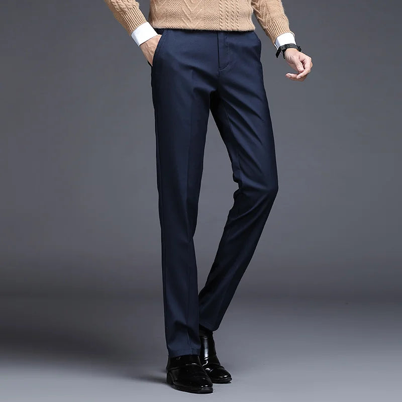 Top Grade New Brand Fashion Straight Suit Pant Office Trousers For Men Dress Pants Relax Fit Business Trousers Men's Clothing
