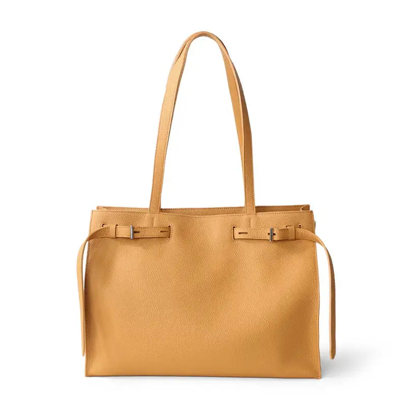 Women Totes Laptop Bag 2025 New Luxury Genuine Leather Commuter Handbag Female Large Capacity Minimalist Computer Shoulder Bag