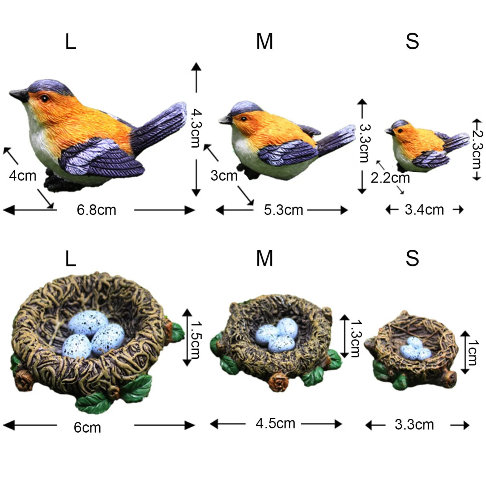 Garden Statues Yard Ornament Resin Bird Ornament Animal Statue DIY Sculpture Tree Decor Outdoor Decor Garden Ornament