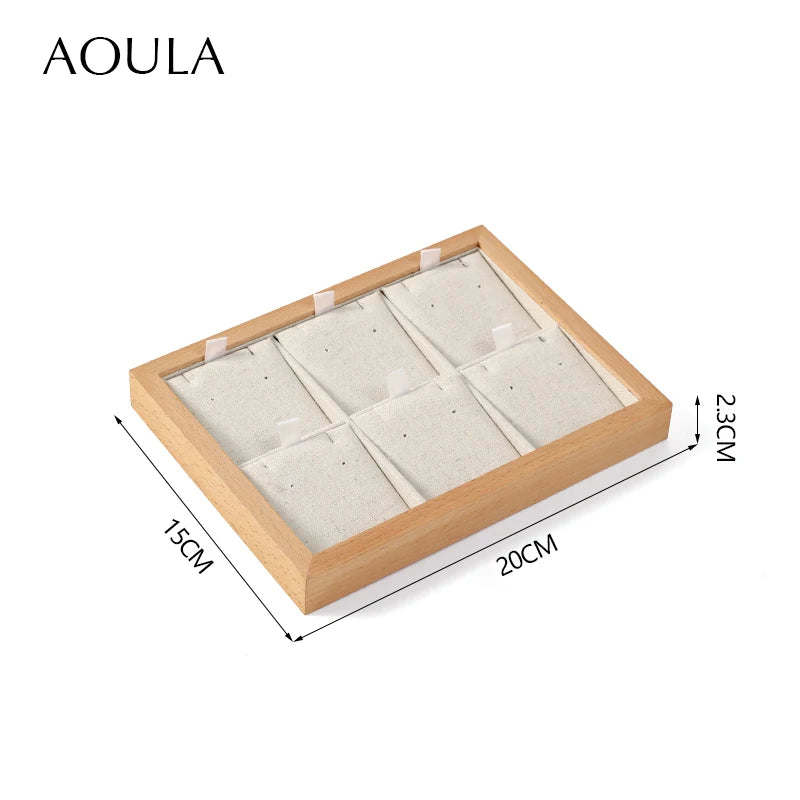 Stackable Ring Earring Jewelry Storage Multi Use Tray Bracelet Necklace Display Stand Holder Wooden Counter Top Drawer Organizer