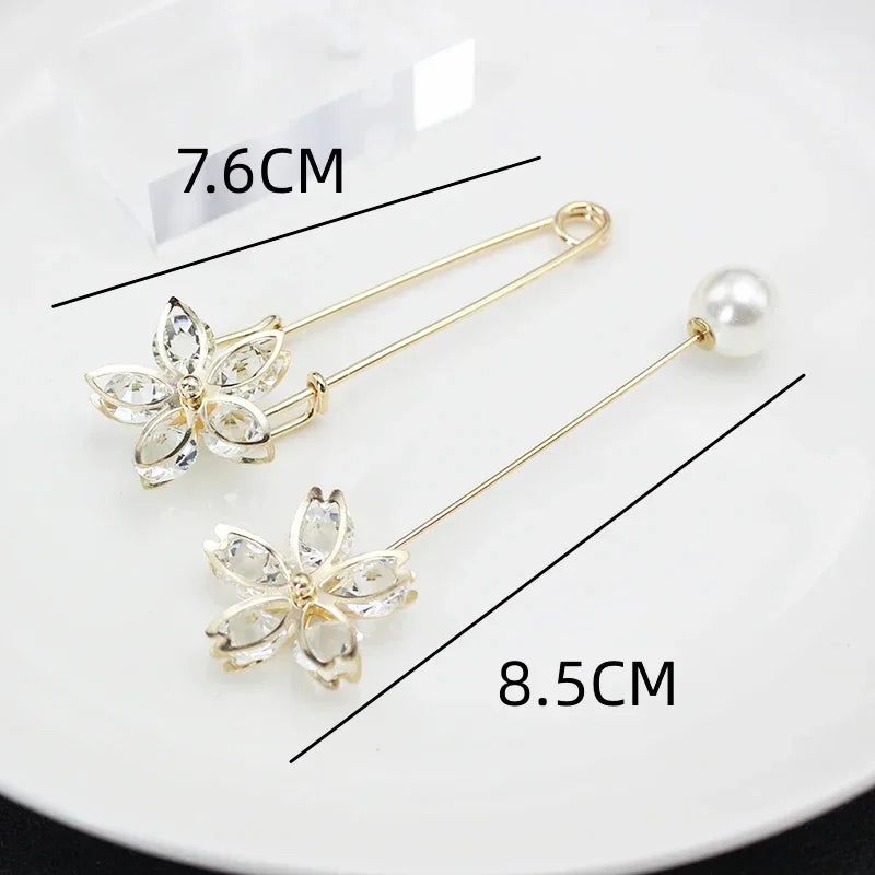 Broche Set Big Beads Fashion Clothing Brooches for Women Pearl Lapel Safety Sweater Coat Dress Pins Badge Buckle Accessories