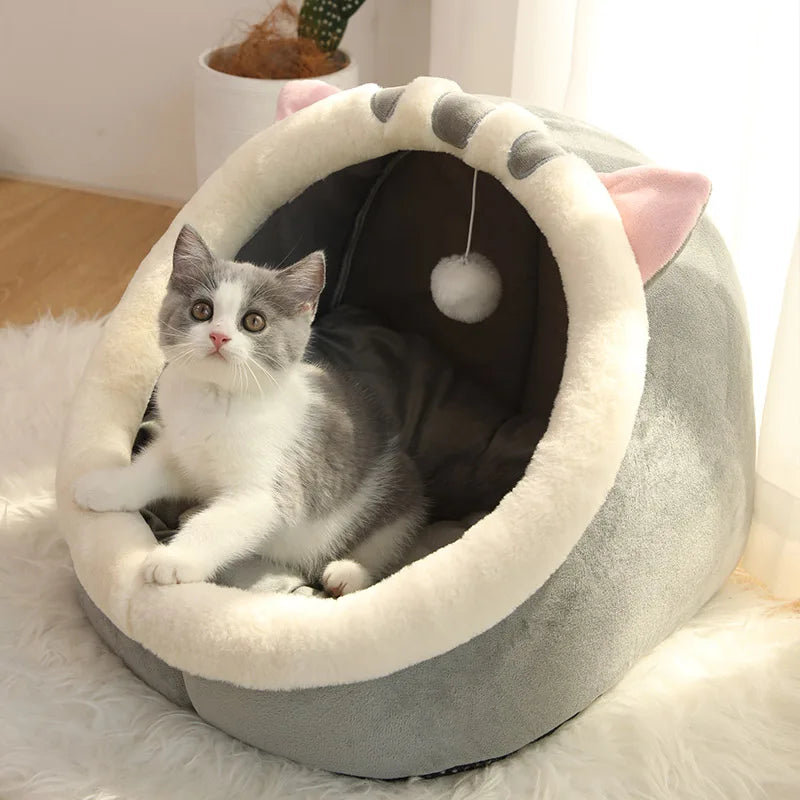 Pet Bed Deep Sleep Cat Bed Cartoon Pet Bed Foldable Removable Washable Pet Sleeping Bed for Small Dog Mat Bag Cave Cats Bed