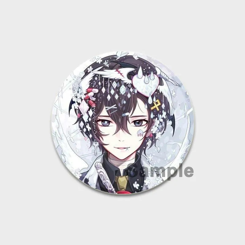 Anime Brooches Dazai Osamu Nakahara Chuya Lapel Pins Cartoon Cosplay Badges Backpack Souvenir Jewelry Gifts
