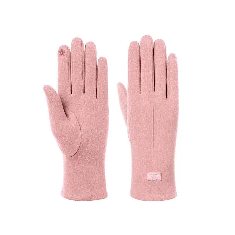 Fashion  Glove Women Vintage Winter Touch Screen Full Finger Warm Windproof Cycling Driving Female Lady Gloves Mittens