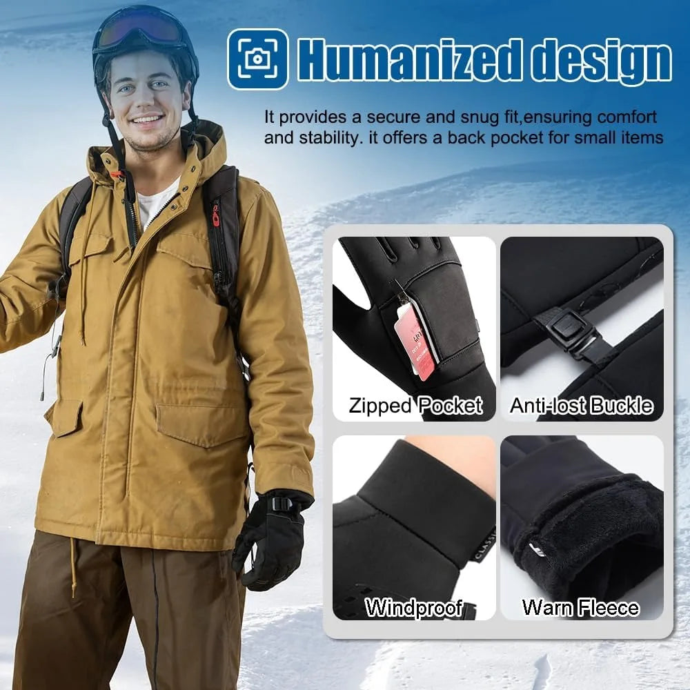 Winter Gloves for Men Women-Waterproof Thermal Glove for Cold Weather,Warm Gloves for Cycling,Snow,Touchscreen Finger