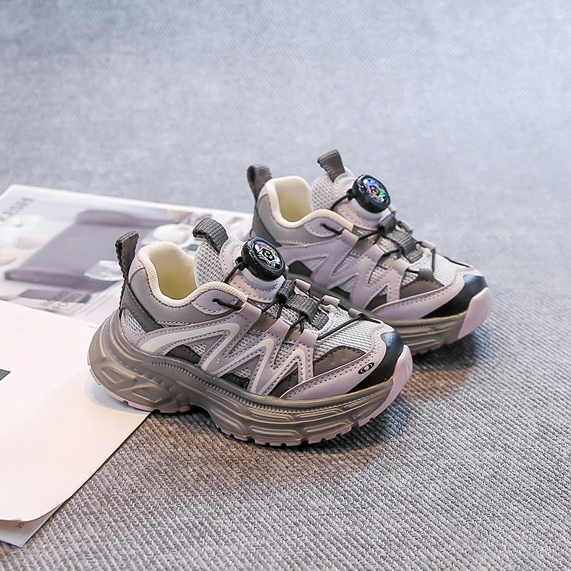 Children Sports Shoes Handsome Boys Girls Casual Sneakers Thick Soft Sole 2025 Autumn Students Running Shoes Breathable Non-slip Children Shoes