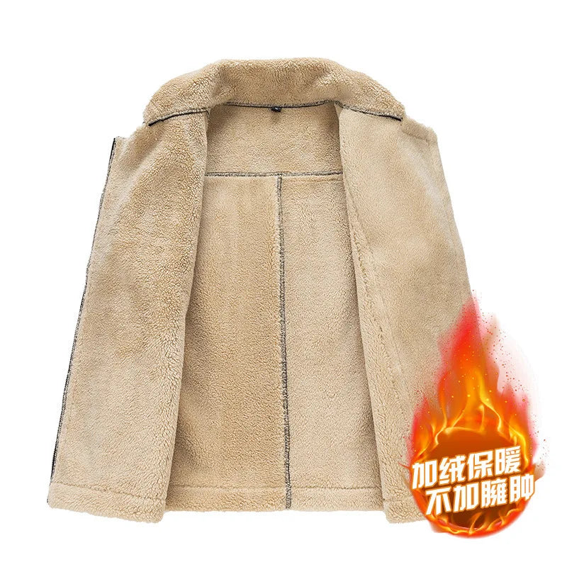 Warm Vest Male Jacket Can Be Worn On Both Sides Sleeveless Waistcoat Men Fashion Casual Thicken Gilets Winter New Lamb Wool Coat