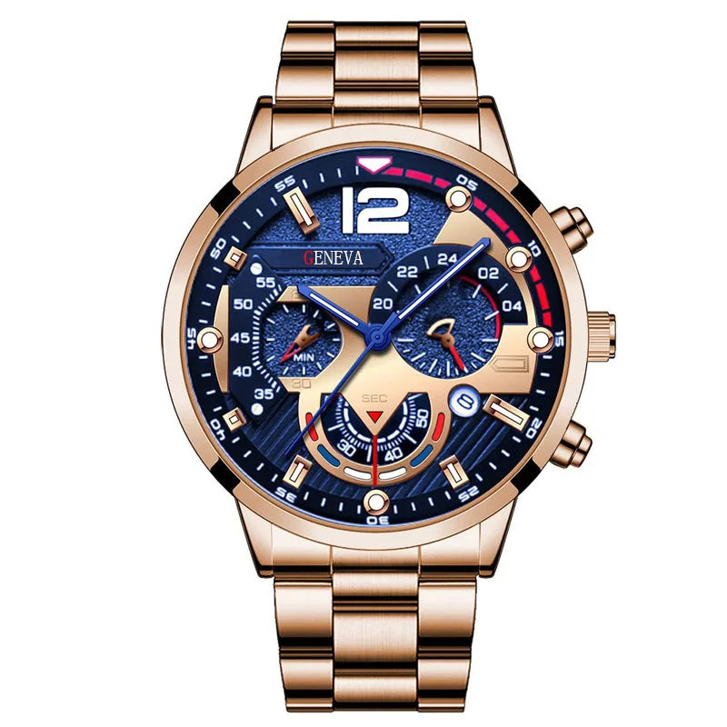 Luxury Men Watch Fashion Luminous Clock Steel Watch Calendar Quartz Wristwatch Business Watch Relogio Masculino Часы Мужские