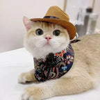 Pet Hats Dog Cat Western Cowboy Hat Halloween Pet Outdoor Caps  Funny Retro Photo Prop Dog Accessories Doll Decor Pet Products