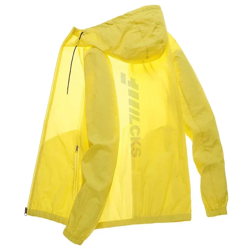 Summer Lightweight Jacket Men's Casual Quick-drying Breathable UV Sunscreen Hooded Coat Men Fishing Ultra-thin Skin Windbreaker