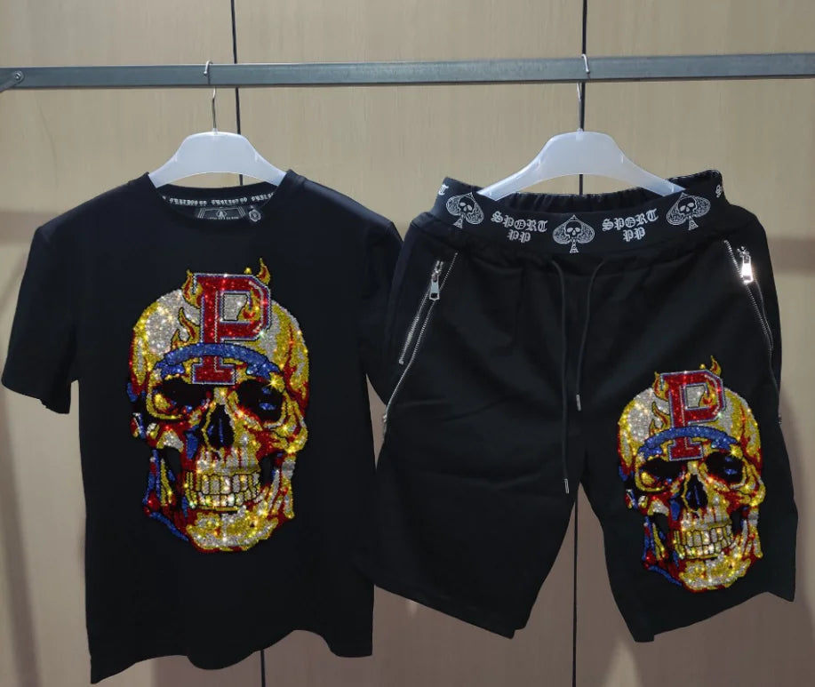 Mens Joggers Sets  Clothing Fashion designer  Tracksuit Men Short Sleeve Suit Men Casual