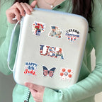 53 Pcs Patriotic American Flag Stickers, Vinyl 4th of July Decals for Festive Independence Day