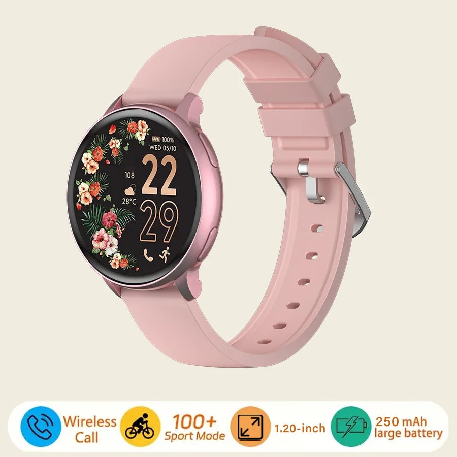 Smart watch for women, always-on display, IP67, fitness tracker with sleep monitoring/menstrual cycle, black gold
