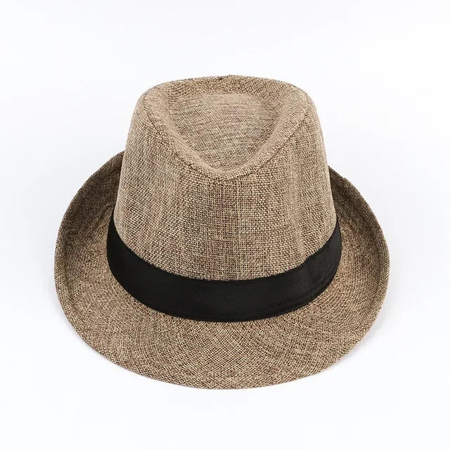 Men's Handsome Hats Jazz Cotton Linen Pure Hat Imitation Linen Sun Visor Hat Fashion Accessories