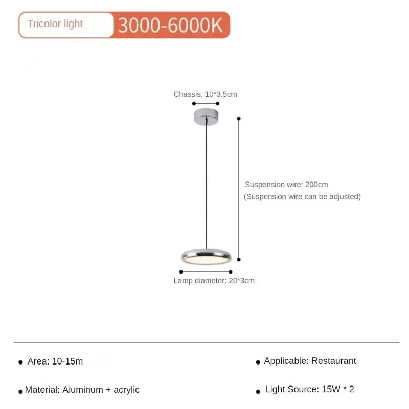 Modern Simple Living Room Bedroom Study Bar Table Flying Saucer Chandelier