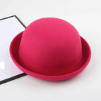 Fashion Winter Hat Fedora Vintage Women Children Trendy Wool Felt Bowler Derby Floppy Hats For Girls Women