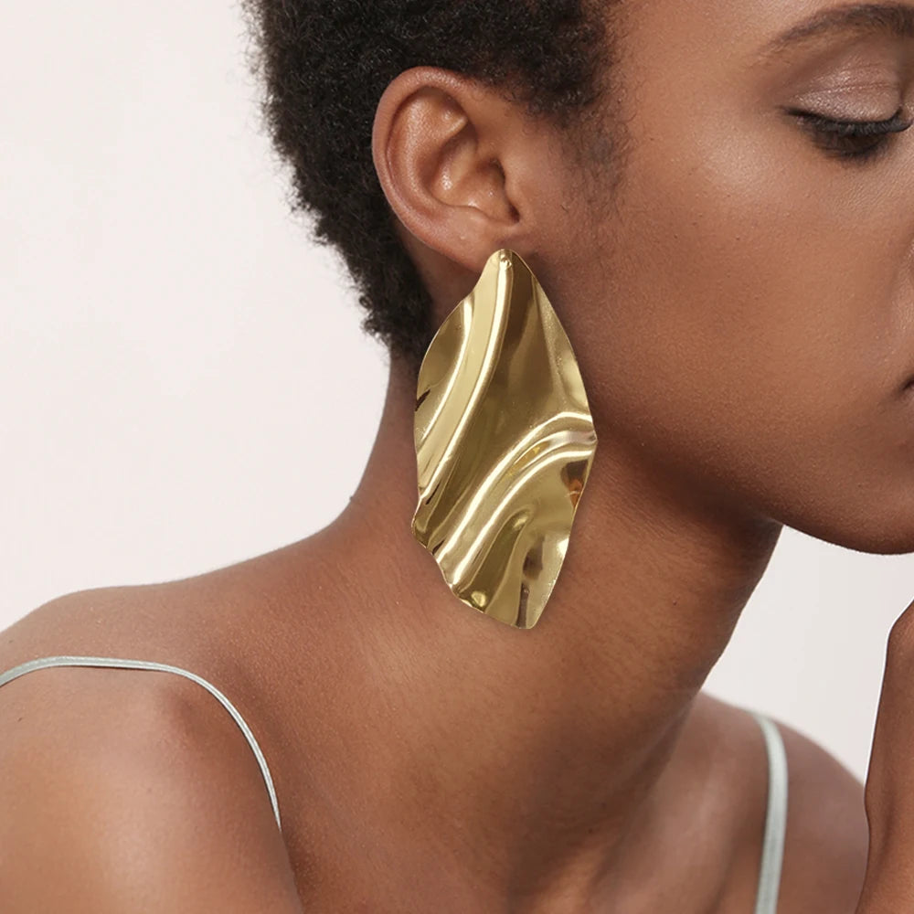 Hoop Earring For Women Gold Color Stud Big Pendant dangle Drop  Earrings